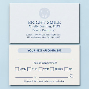 Dentist Modern Light Blue Appointment Card
