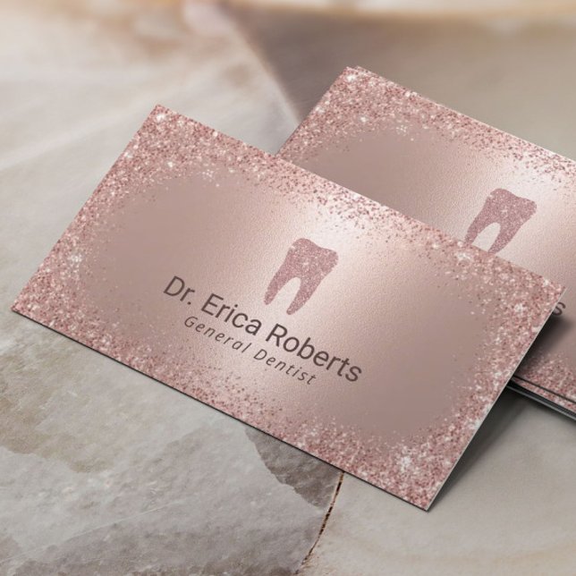 Dentist Modern Rose Gold Dental Appointment Business Card (Creator Uploaded)
