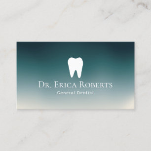 Dentist Modern Teal Ombre Dental Office Business Card