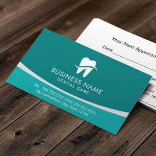 Dentist Modern Tooth Logo Dental Care Appointment Card