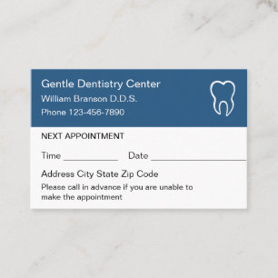 Dentist Office Appointment Business Cards