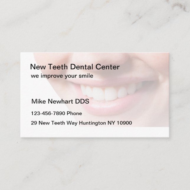 Dentist Office Appointment Reminder And Business Card (Front)