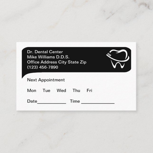 Dentist Office Appointment Reminder Cards (Front)