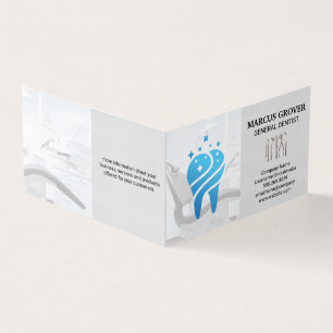 Dentist Office   Clean Blue Tooth   Dental Tools  Business Card