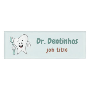 Dentist Office Dental Staff Cute Tooth Magnetic Name Tag