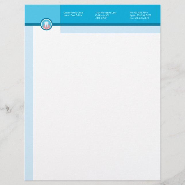 Dentist Office Designed Letterhead (Front)