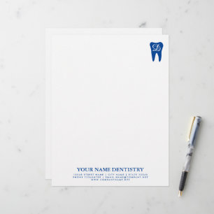 Dentist office letterhead template and tooth logo
