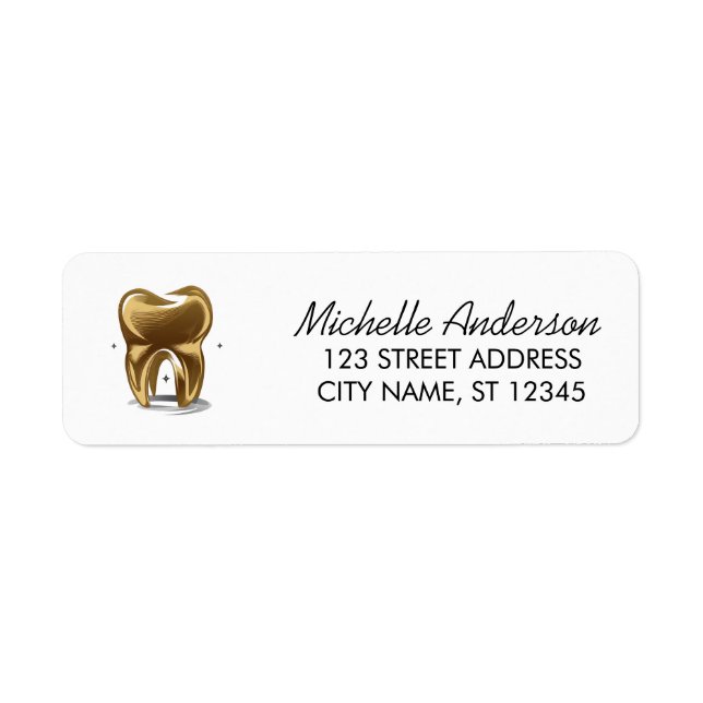 Dentist Office luxury Gold White Return Address    (Front)