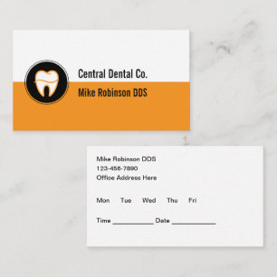 Dentist Office Modern Bold Appointment Reminder Business Card