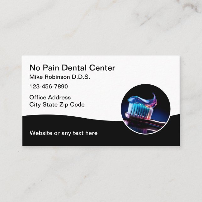 Dentist Office Modern Layout Business Cards (Front)