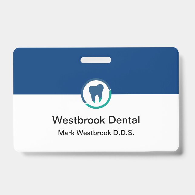 Dentist Office Modern Staff Name Badges ID Badge (Front)