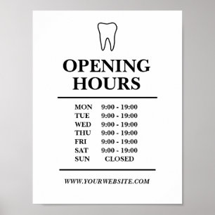 Dentist office open hours template poster