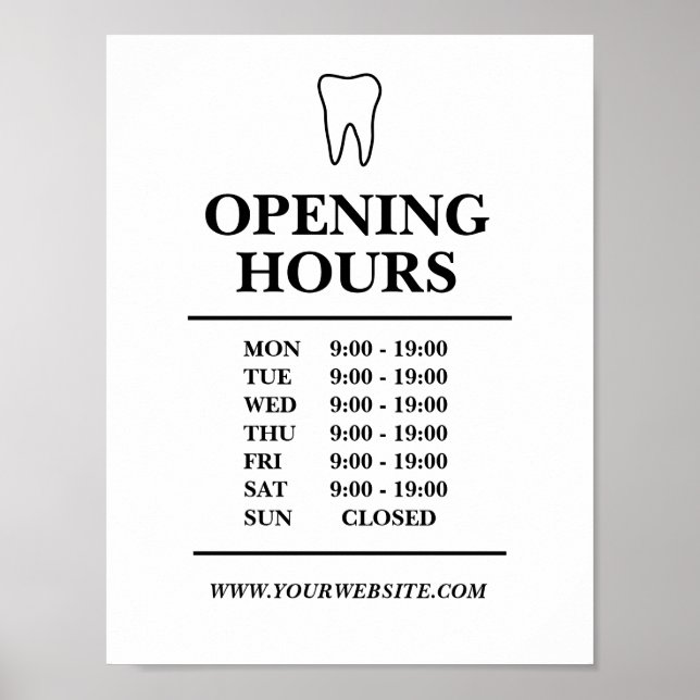 Dentist office open hours template poster (Front)