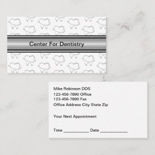 Dentist Office Patient Appointment Reminders Business Card