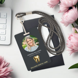 Dentist Office Professional Elegant Photo ID Badge