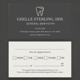 Dentist Office Tooth Icon Appointment Reminder Business Card