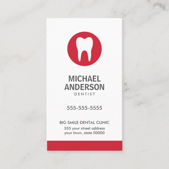 Dentist or dental clinic/assistant modern minimal business card (Front)