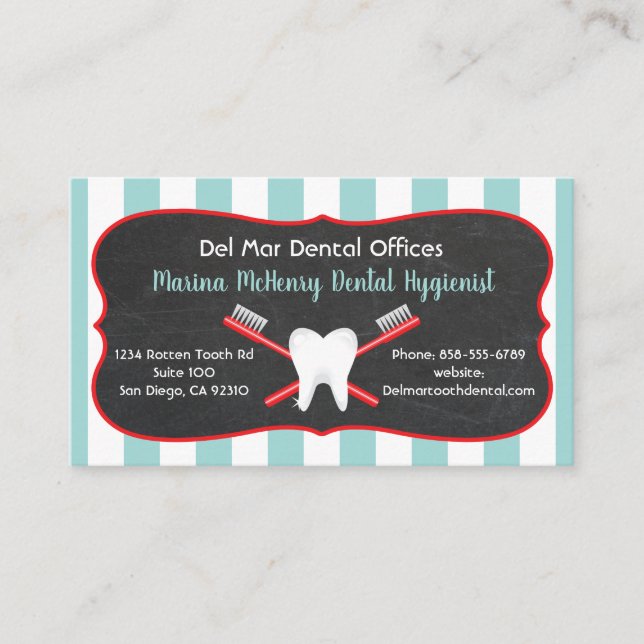 Dentist or Dental Hygienist Business cards (Front)