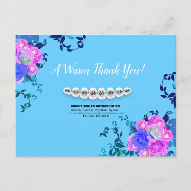 Dentist Orthodontist Braces Thank You Postcard (Front)