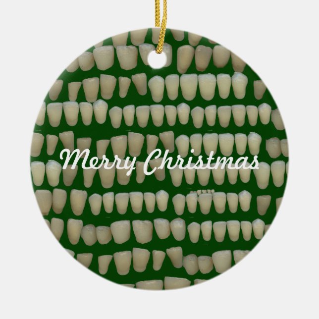 Dentist Orthodontist Dental Christmas Tooth Ceramic Tree Decoration (Front)