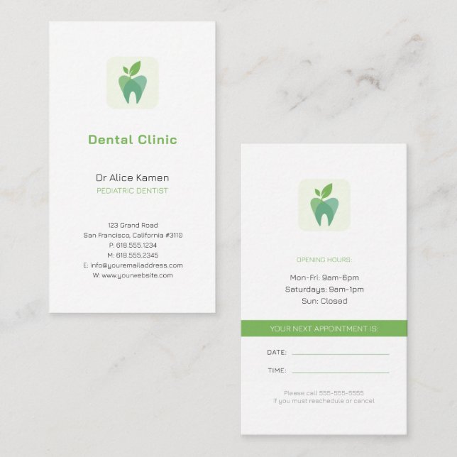 Dentist | Paediatrics Dentist Business Card (Front/Back)