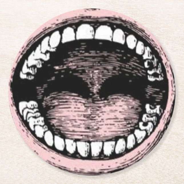 Dentist Party Novelty Round Paper Coaster (Front)