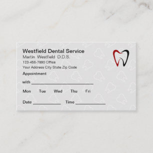 Dentist Patient Bulk Appointment Reminder Business Card