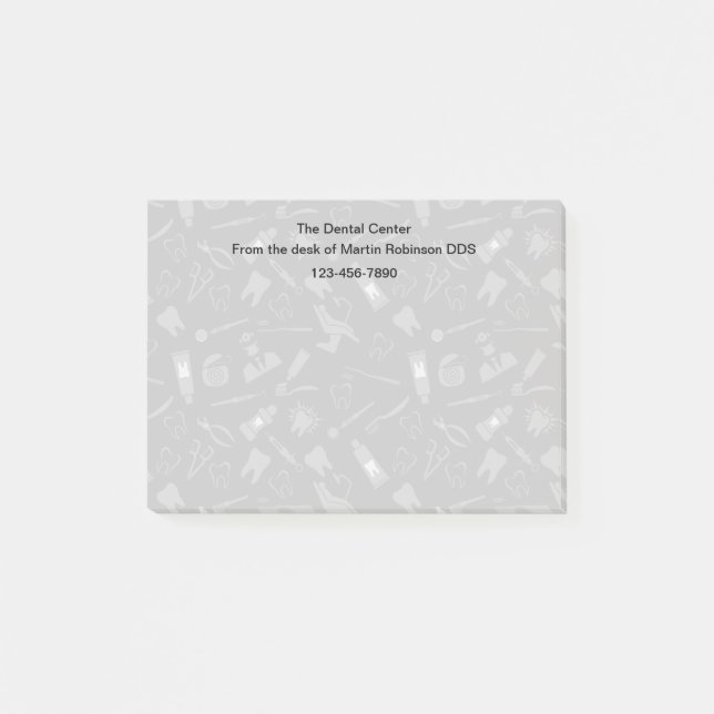 Dentist Pattern Office Sticky Notes (Front)