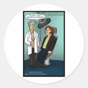 Dentist Peroxide Bluetooth? Funny Gifts Cards Tees Classic Round Sticker