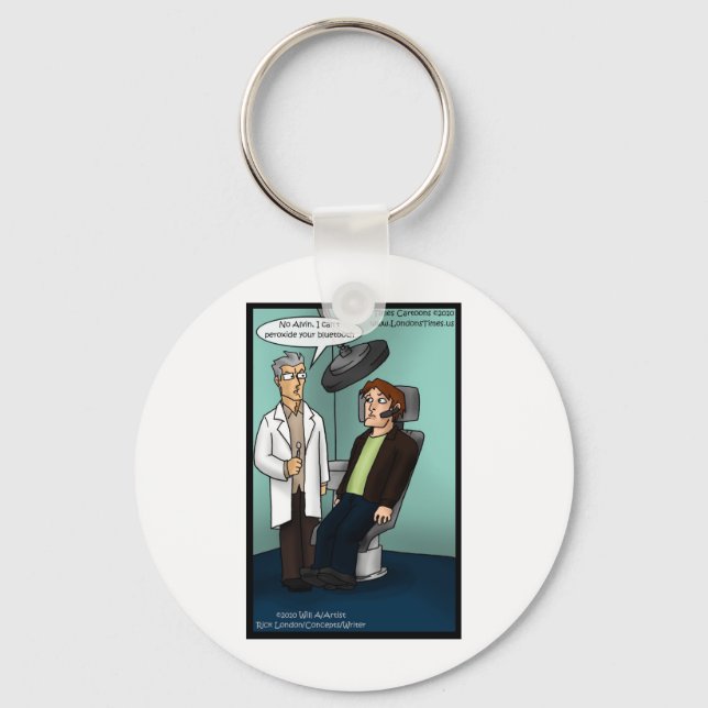 Dentist Peroxide Bluetooth? Funny Gifts Cards Tees Key Ring (Front)