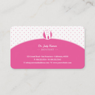 Dentist   Pink Smiling Tooth Business Card