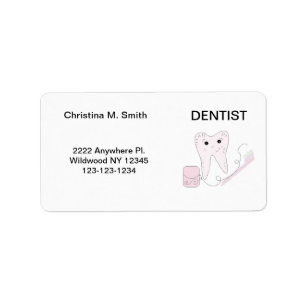 Dentist Pink Tooth Label