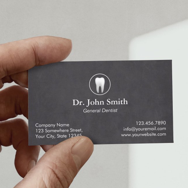 Dentist Plain Chalkboard Dental Appointment Card (Creator Uploaded)