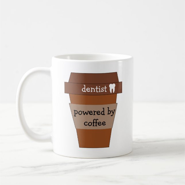 Dentist Powered By Coffee Coffee Mug (Left)