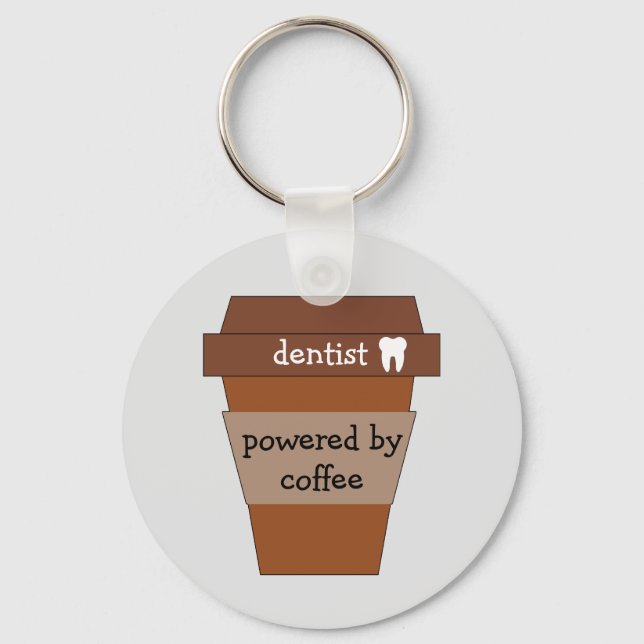 Dentist Powered By Coffee Key Ring (Front)