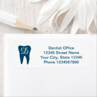 Dentist practice tooth logo return address labels
