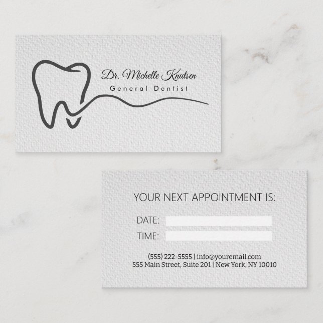 Dentist Professional Dental Appointment Business  Business Card (Front/Back)