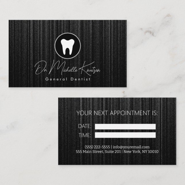 Dentist Professional Dental Appointment Business Card (Front/Back)