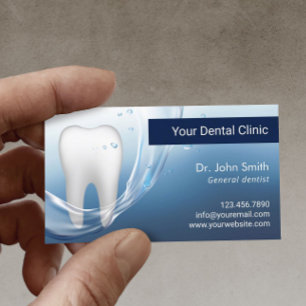 Dentist Professional Water Flows Tooth Dental Appointment Card