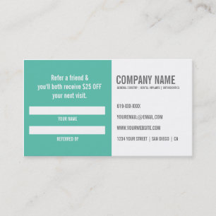 Dentist Referral Business Card