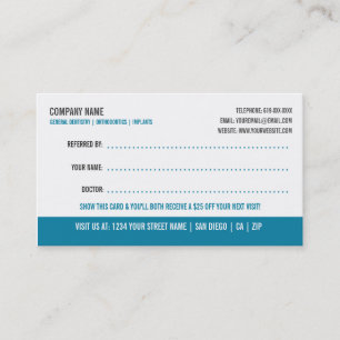 Dentist Referral Business Card