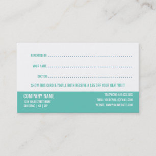 Dentist Referral Business Card. Card