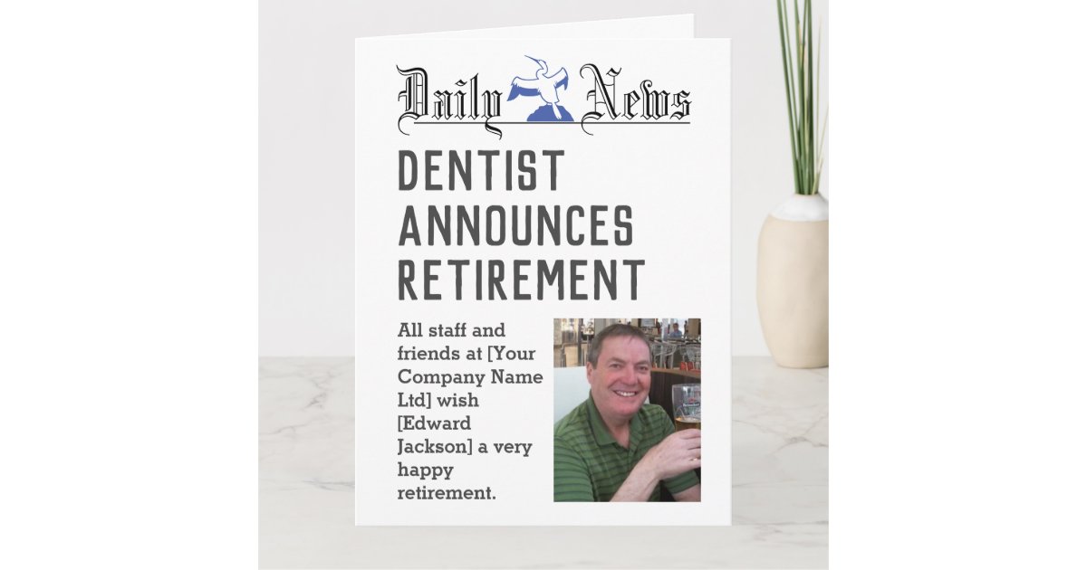 Dentist Retirement Card to Personalise Zazzle