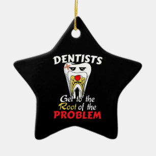 Dentist Root Canal - Funny Tooth Cavity Pun Ceramic Tree Decoration