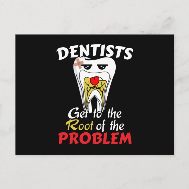 Dentist Root Canal - Tooth Cavity Pun Postcard (Front)