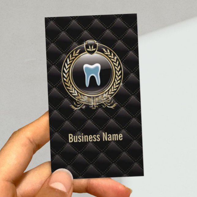 Dentist Royal Black Dental Care Business Card (Creator Uploaded)