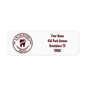Dentist Rubber Stamp With Tooth And Your Name