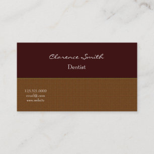 Dentist Rustic Plaid Professional Design Business Card