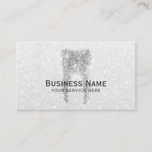Dentist Silver Glitter Tooth Modern Dental Office Appointment Card