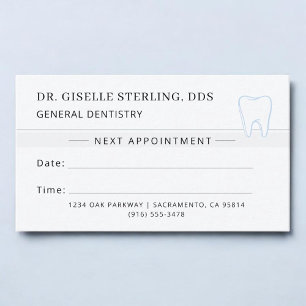 Dentist Silver Tooth Appointment Card